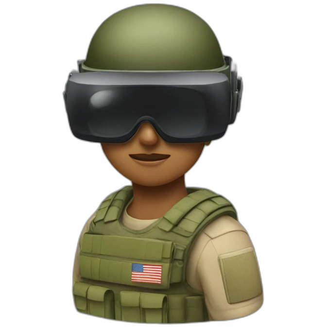 soldier from the side wearing vr glasses emoji