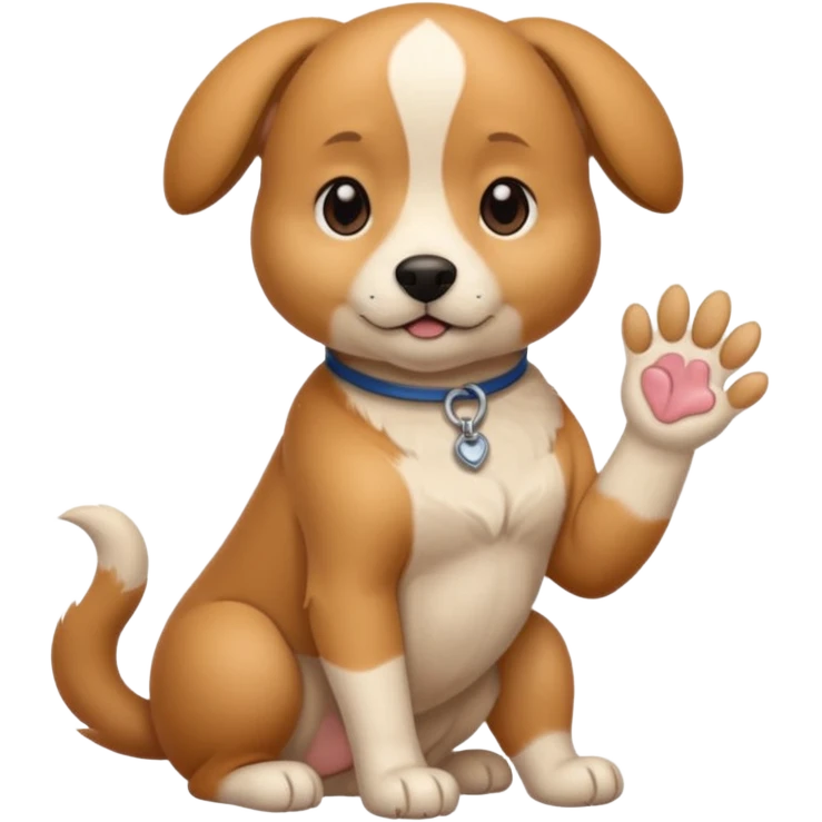Chien avec poitrine et patte avant droite blanche emoji