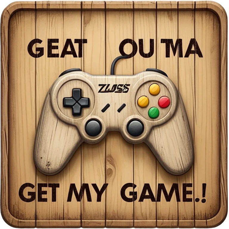 Sign saying "Get outta my game"!! emoji