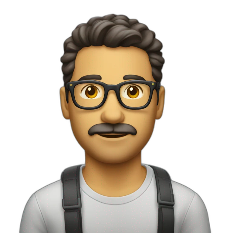 Hombre calvo gafas emoji