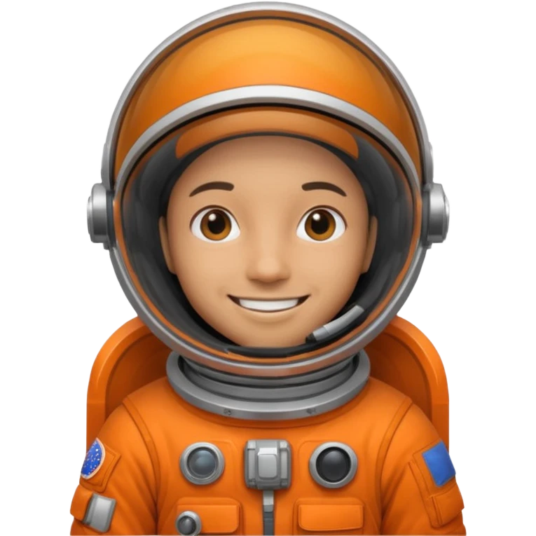 Engineer in an orange astronaut suit emoji