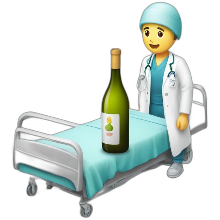 Hôpital avec bouteille de vin  emoji