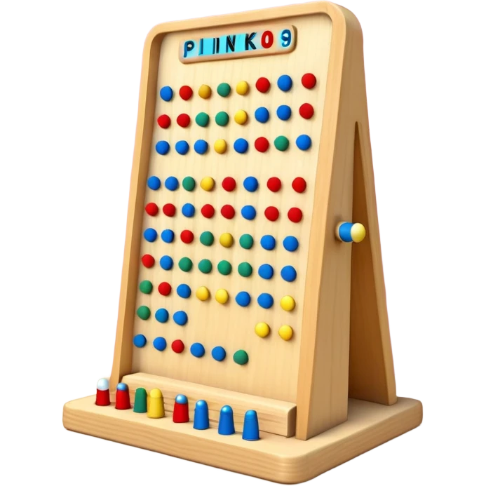plinko board with score zones at the bottom emoji