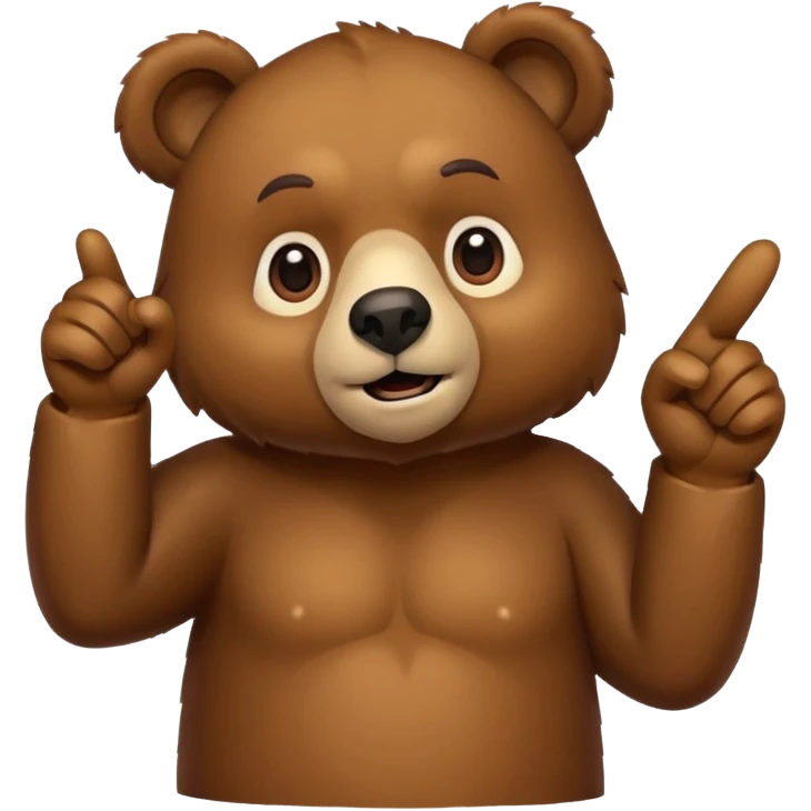Crea a un oso señalando abajo emoji