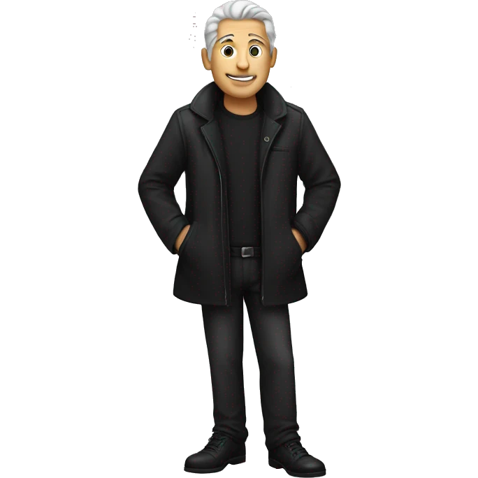 Tall man in black jacket emoji