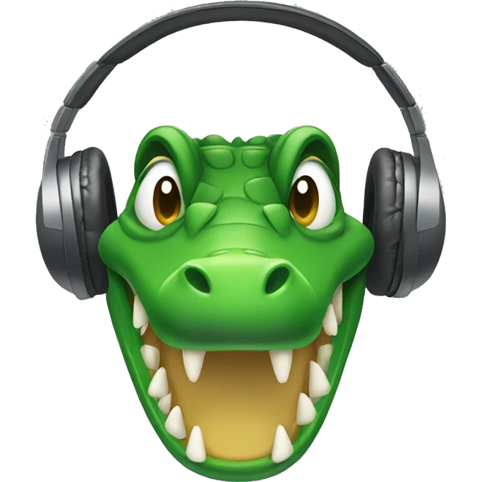 crocodile in headphones emoji