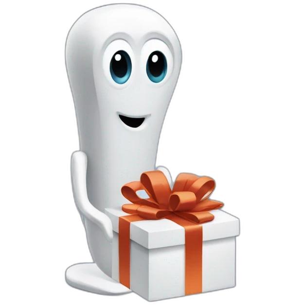 microsoft clippy giving a gift emoji