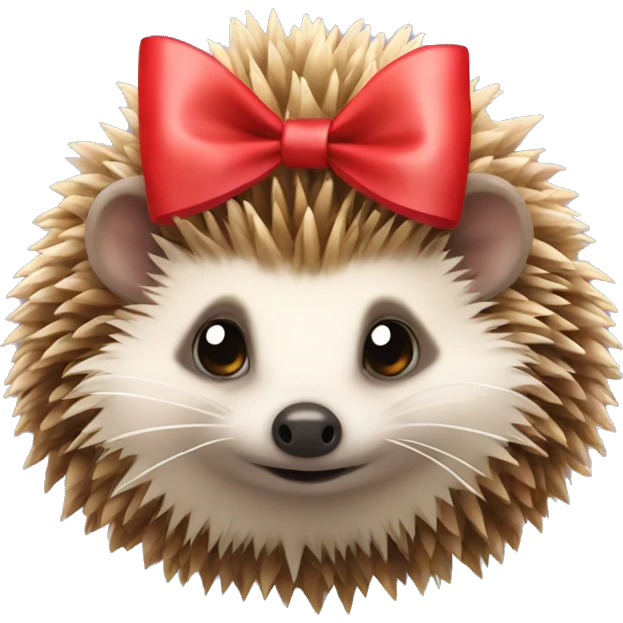 hedgehog with a bow on her head  emoji