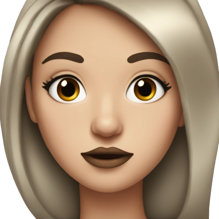 Brunette white girl with big lips and lashes emoji