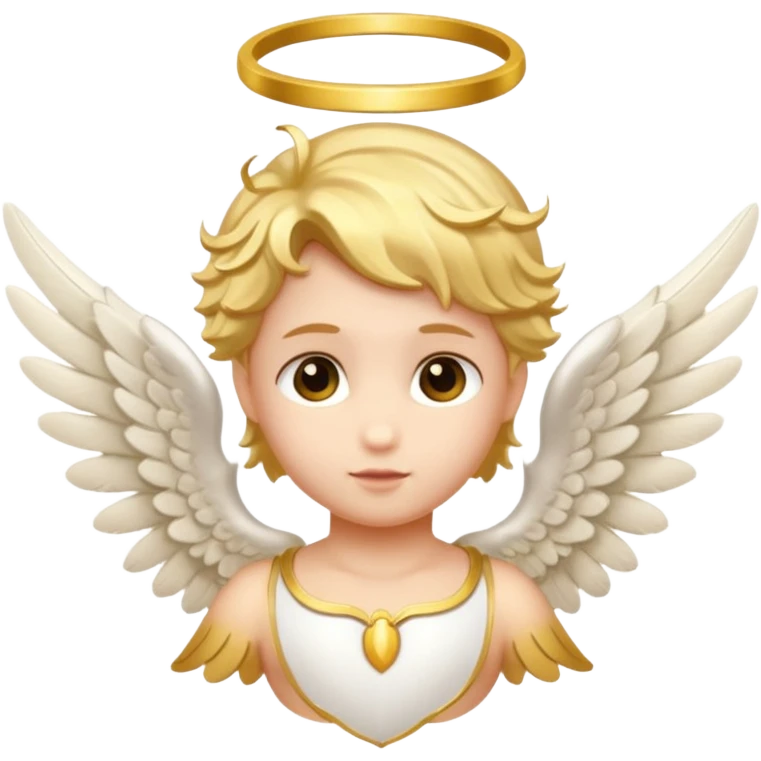 cupid head with wings and golden angel halo emoji