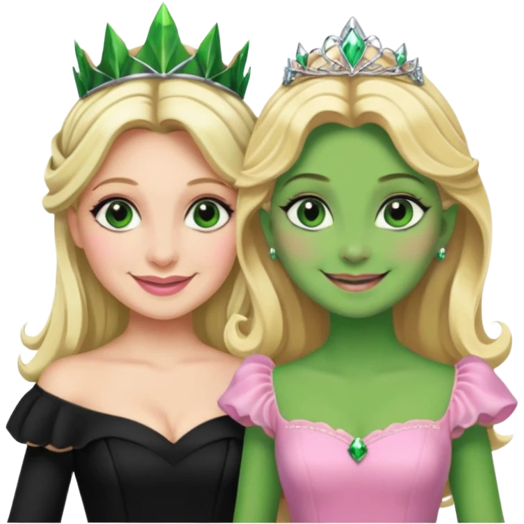 elfiba and glenda from wicked emoji