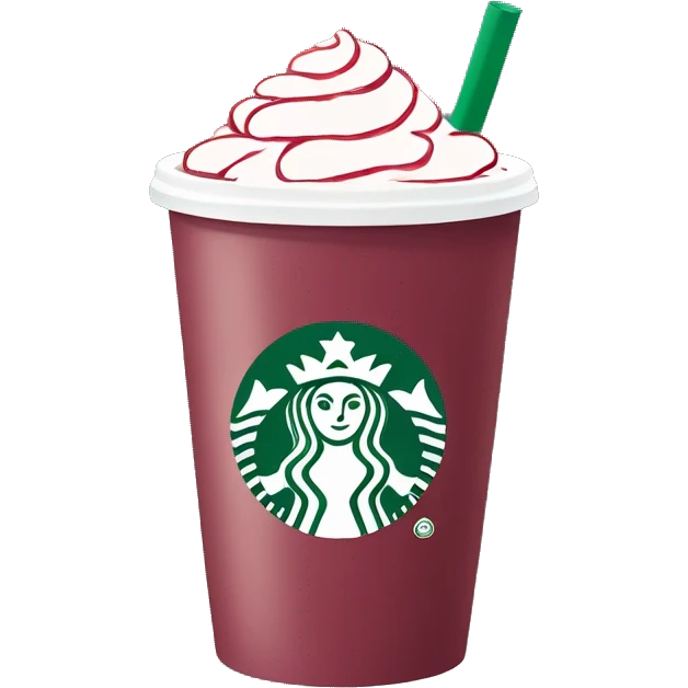 A venti Starbucks cup filled with strawberry açaí  emoji