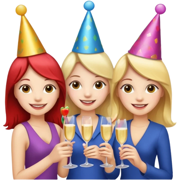 group of girls ready for a bacheloret party emoji
