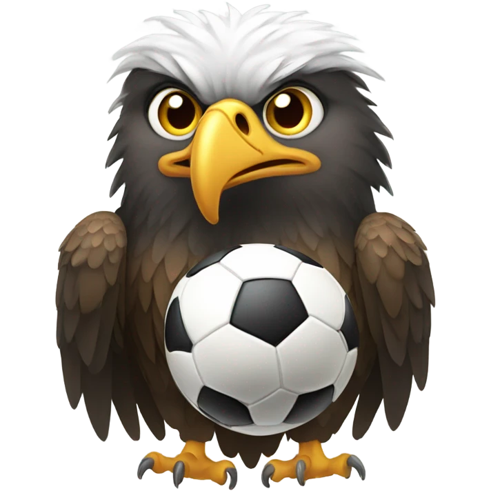 Eagle with a soccer ball emoji