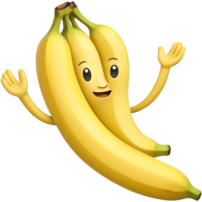 Banana with a face and arms and legs emoji