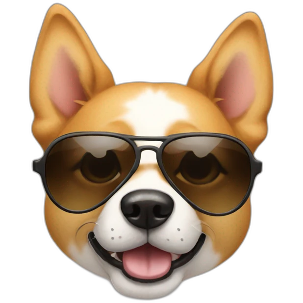 a doggo with sun glass emoji