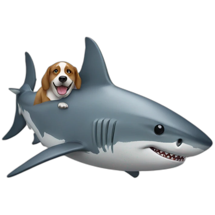 White Shark with dog emoji