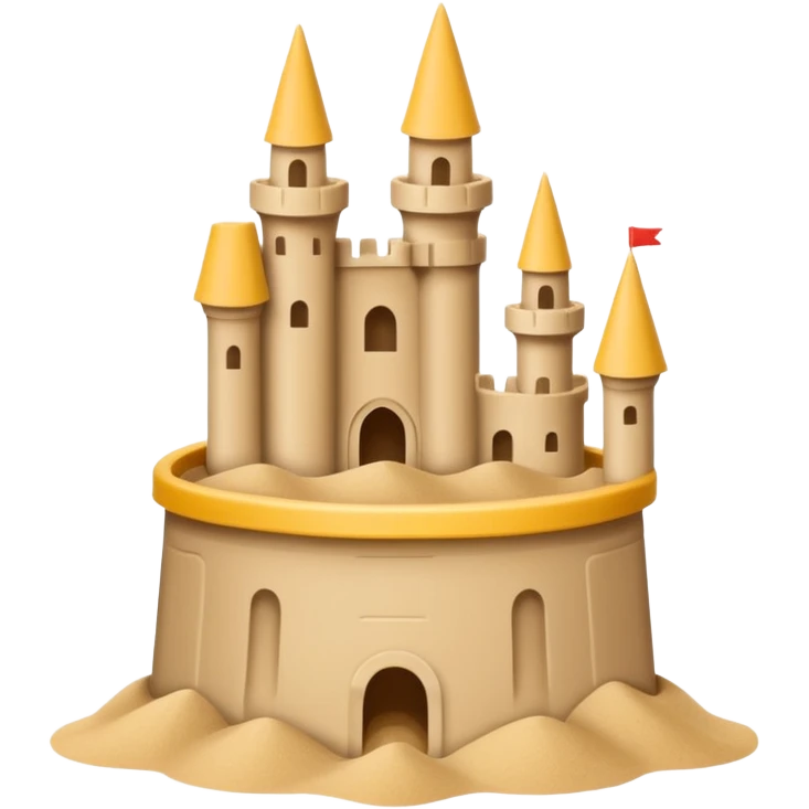Bucket-shaped sand castle, made with an upside-down pail mold emoji