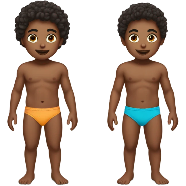 Twin boys wearing bikinis emoji