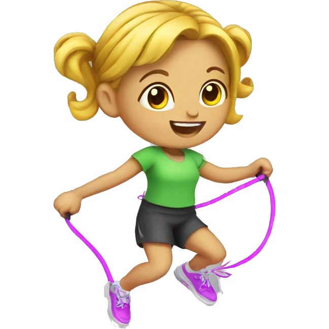 Little girl jump rope emoji