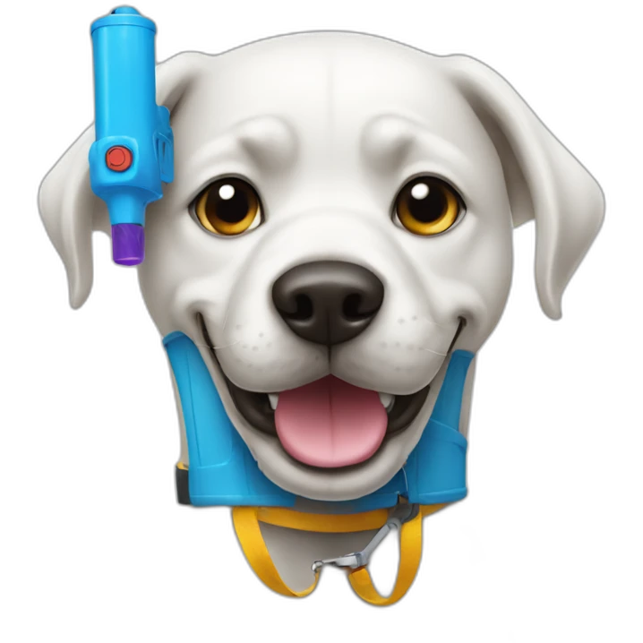 dog with a water gun emoji