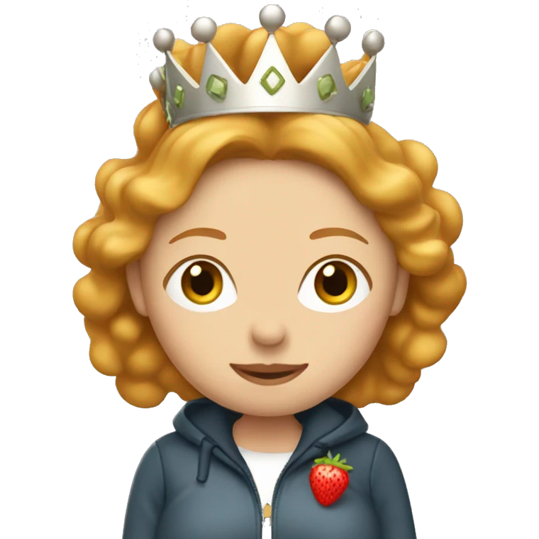 Emoji of Strawberry blonde woman pregnant wearing a cool jacket and crown  emoji