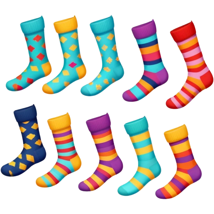 feet wearing colorful socks emoji