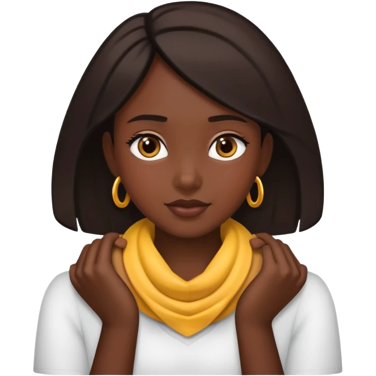 girl with hands around her neck  emoji