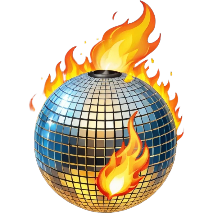 disco ball on fire emoji