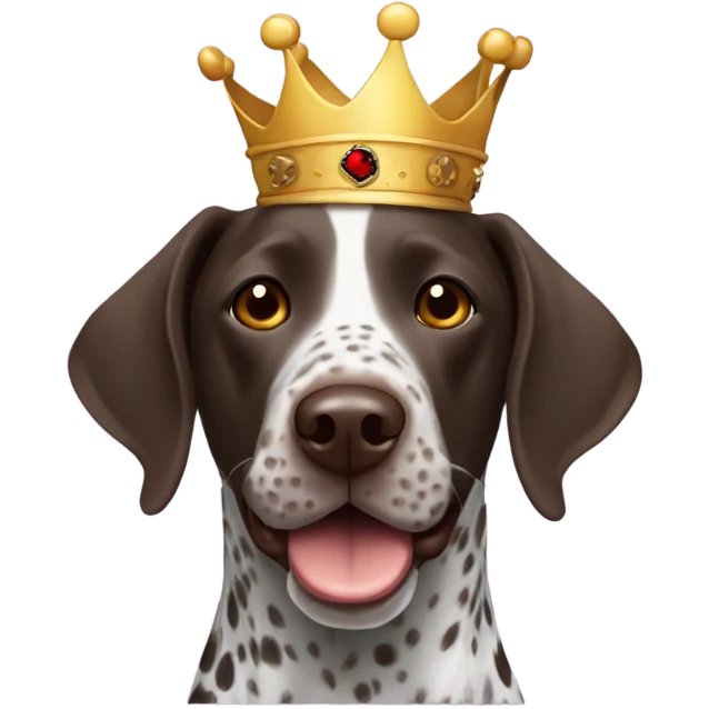 German shorthair pointer with crown smiling emoji