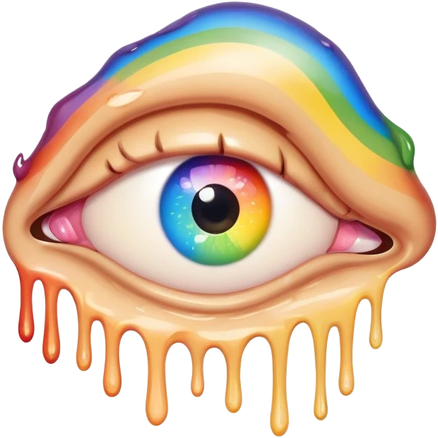 weird melted rainbow eye emoji