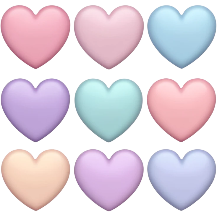 Hearts with pastel colors emoji