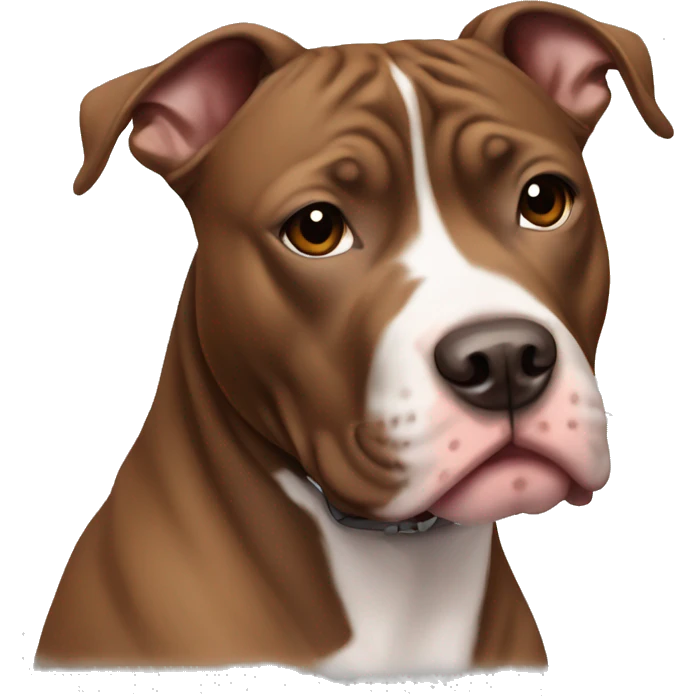 Brown and white pit bull emoji