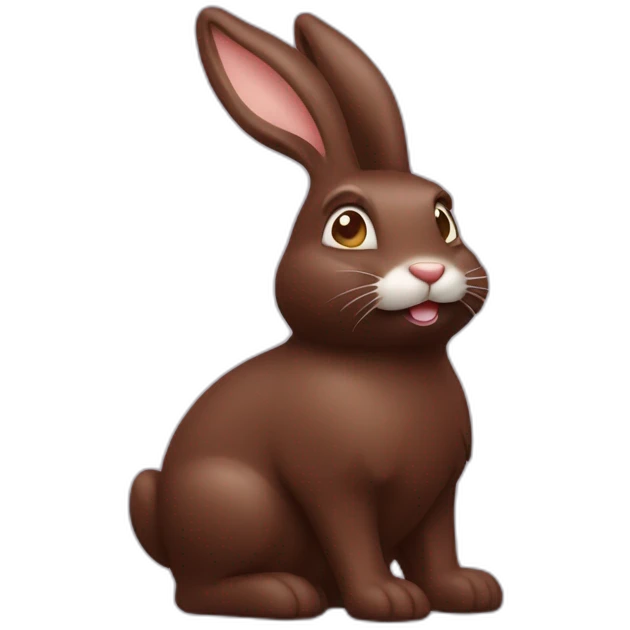 Chocolate rabbit with a bitten tail emoji