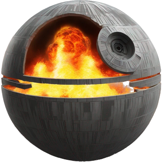death star on fire emoji
