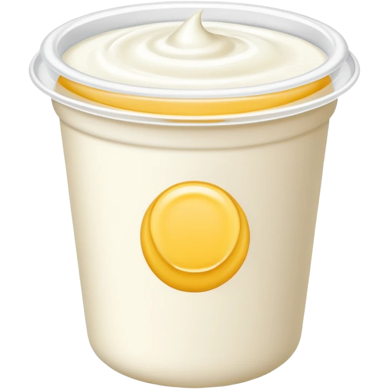 sealed yogurt cup with creamy surface hint. emoji