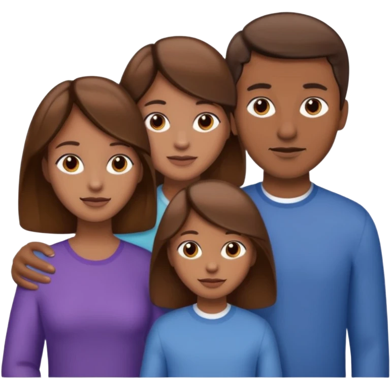 Black family with brown hair emoji