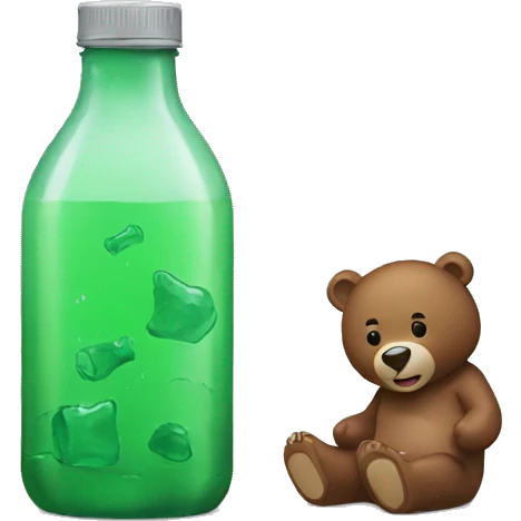 Man with broken root bear bottle  emoji