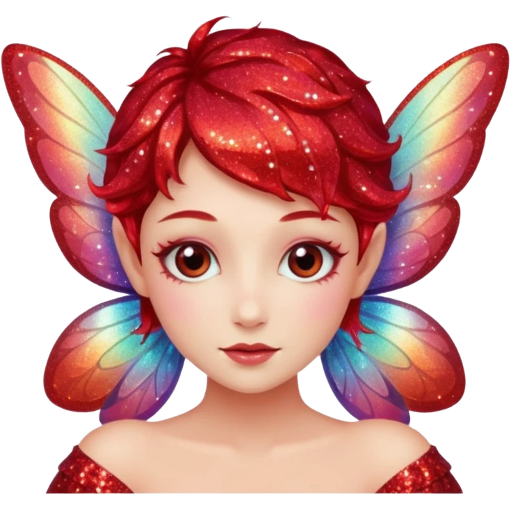 red glitter fairy emoji