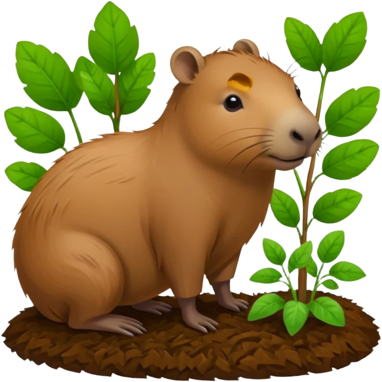 capybara is doing the gardening emoji