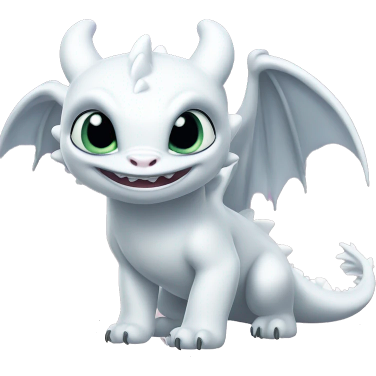 Light fury toothless dragon  emoji