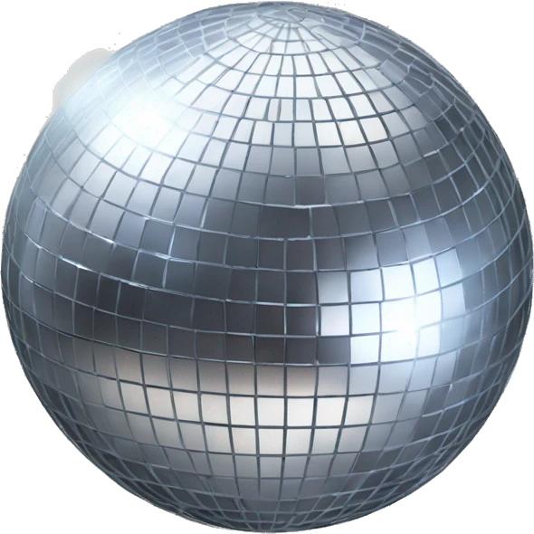 Realistic silver disco ball emoji