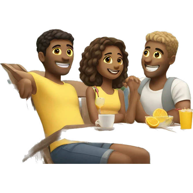 friends enjoying a sunny day emoji