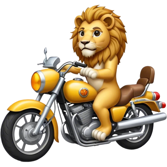 Lion in a motocycle emoji