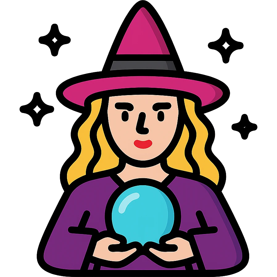 Magic woman with magic ball blue emoji