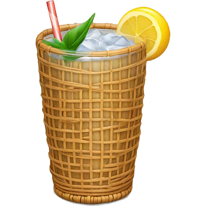 Drink in a rattan covered glass emoji