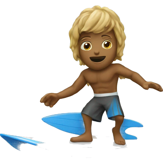 Surfing with bagel emoji