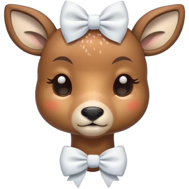 Deer with a white bow all sleepy emoji