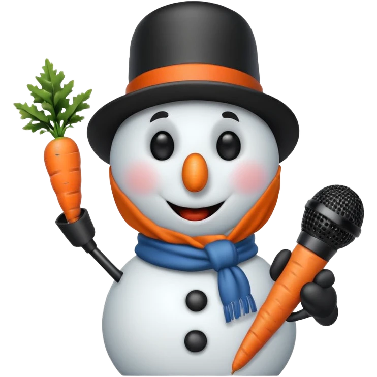 snowman with mic emoji