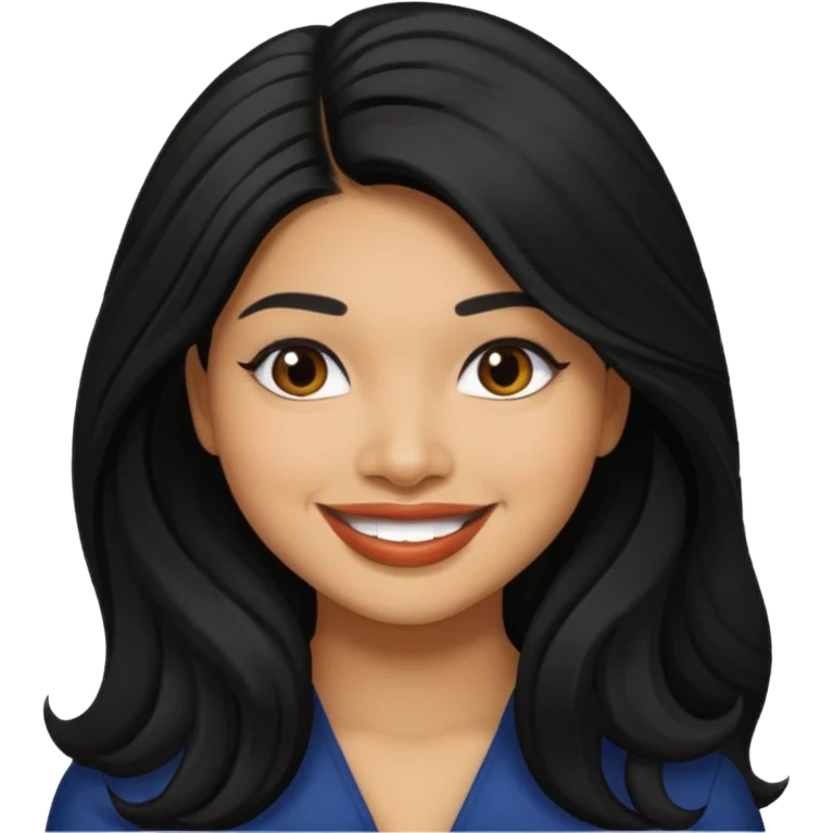 Vanessa White with black long hair emoji